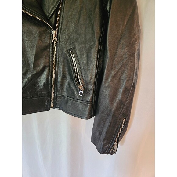 Torrid Black Faux Leather Cropped Jacket Motorcycle Moto Size 0 - Picture 2 of 7